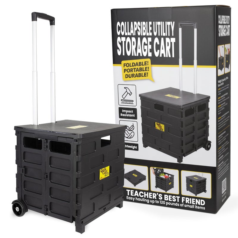 dbest products عربة dbest Quik Cart Pro المتحركة مع مقعد، سلة قابلة للطي مع مقبض، ثقيلة الوزن، سوداء - Image 1